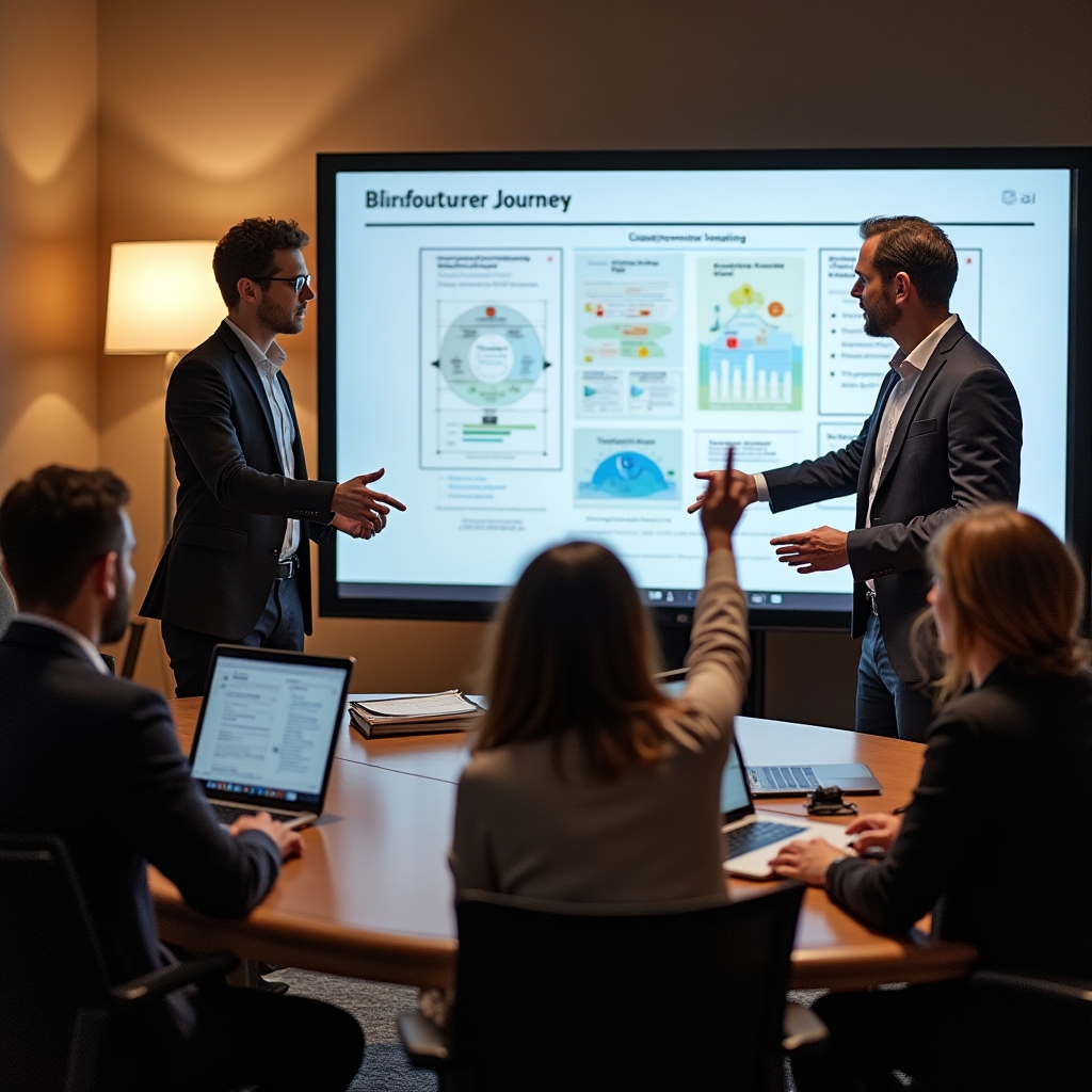 Echipă customer success în ședință de planificare